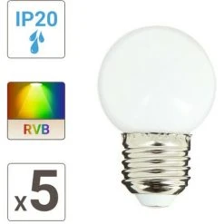 XANLITE - Lot De 5 Ampoules LED, Culot E27, RVB, Spécial Extérieur - PACK5EEGRLPRVBJR -XANLITE Soldes 47378501 4