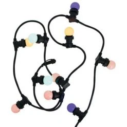 XANLITE - Guirlande Guinguette LED Noire, X10 Ampoules RVB E27 Incluses, 5m Extensible - GRL5230VBP45RVBJR
