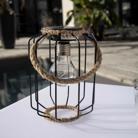 XANLITE - Lanterne Solaire IP44 Blanc Chaud Métal Et Corde 6h D'autonomie - SORETRO4 2 XANLITE - Lanterne Solaire IP44 Blanc Chaud Métal Et Corde 6h D'autonomie - SORETRO4 – Image 2