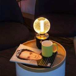 XANLITE - Ampoule Déco Cage Boule Doré, Culot E27, Hologramme, Blanc Chaud - RFDHE150BCAL -XANLITE Soldes 47378578 3