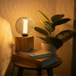 XANLITE - Lampe à Poser Cubik Bois Culot E27 - XDLAPCUBIKW -XANLITE Soldes 47378589 3