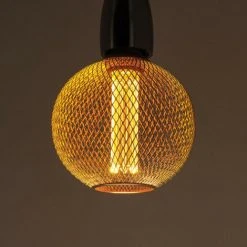 XANLITE - Ampoule Déco Cage Boule Cuivre, Culot E27, Hologramme, Blanc Chaud - RFDHE150BCAC -XANLITE Soldes 47378591 4