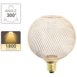 XANLITE - Ampoule Déco Cage Boule Cuivre, Culot E27, Hologramme, Blanc Chaud - RFDHE150BCAC -XANLITE Soldes 47378591 5