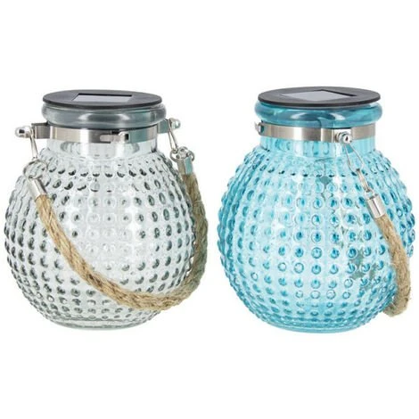 XANLITE - Lanterne Solaire Boule IP44 - Finition Verre Teinté - Bleu Ou Gris - SOLABVT 1 XANLITE - Lanterne Solaire Boule IP44 - Finition Verre Teinté - Bleu Ou Gris - SOLABVT