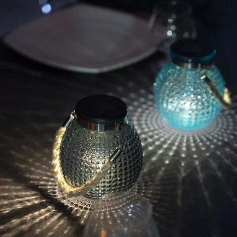 XANLITE - Lanterne Solaire Boule IP44 - Finition Verre Teinté - Bleu Ou Gris - SOLABVT 2 XANLITE - Lanterne Solaire Boule IP44 - Finition Verre Teinté - Bleu Ou Gris - SOLABVT – Image 2