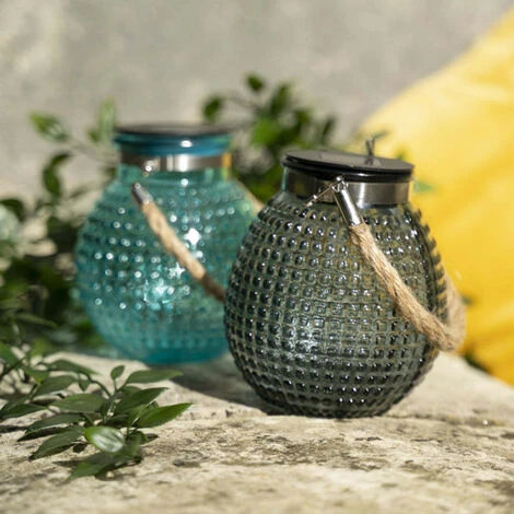 XANLITE - Lanterne Solaire Boule IP44 - Finition Verre Teinté - Bleu Ou Gris - SOLABVT 3 XANLITE - Lanterne Solaire Boule IP44 - Finition Verre Teinté - Bleu Ou Gris - SOLABVT – Image 3