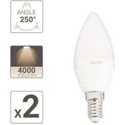 XANLITE - Ampoule LED Flamme, Culot E14, 5W Cons. (40W Eq.), Lumière Blanc Neutre - PACK2EV470FCW -XANLITE Soldes 47378621 3