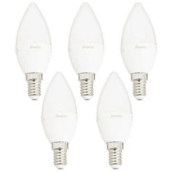 XANLITE - Lot X5 Ampoules LED Flamme, Culot E14, 5,5W Cons. (40 W éq), Lumière Blanc Chaud - PACK5EV470F