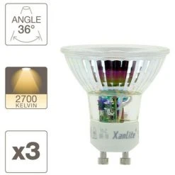 XANLITE - Lot X3 Ampoule Spot LED, Culot GU10, Conso 5,5W (équivaut 50W) : 345 Lumens, Blanc Chaud (2700K) - PACK3RCXG345S 7 XANLITE - Lot X3 Ampoule Spot LED, Culot GU10, Conso 5,5W (équivaut 50W) : 345 Lumens, Blanc Chaud (2700K) - PACK3RCXG345S -XANLITE Soldes 47378677 3