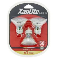 XANLITE - Lot X3 Ampoule Spot LED, Culot GU10, Conso 5,5W (équivaut 50W) : 345 Lumens, Blanc Chaud (2700K) - PACK3RCXG345S 8 XANLITE - Lot X3 Ampoule Spot LED, Culot GU10, Conso 5,5W (équivaut 50W) : 345 Lumens, Blanc Chaud (2700K) - PACK3RCXG345S -XANLITE Soldes 47378677 4