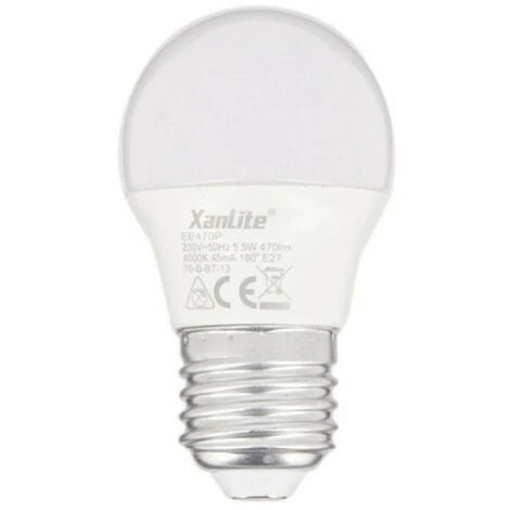 XANLITE - Ampoule LED P45, Culot E27, 6 Cons. (40W Eq.), Lumière Blanc Chaud - EE470P 1 XANLITE - Ampoule LED P45, Culot E27, 6 Cons. (40W Eq.), Lumière Blanc Chaud - EE470P