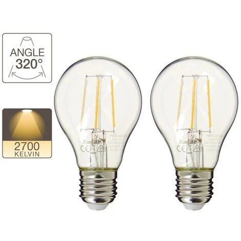 XANLITE - Lot De 2 Ampoules LED A60 - CuLot E27 - Retro-LED - PACK2RFE470G 3 XANLITE - Lot De 2 Ampoules LED A60 - CuLot E27 - Retro-LED - PACK2RFE470G – Image 3