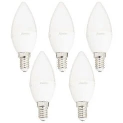 XANLITE - Lot X5 Ampoules LED Flamme, Culot E14, 5,5W Cons. (40W éq.), Lumière Blanc Neutre - PACK5EV470FCW