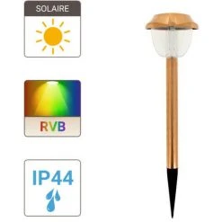 XANLITE - Balise LED Solaire Cuivré, X2 Modes D'Eclairage (Blanc / RVB), Spéciale Extérieur (IP44) - SO604PG -XANLITE Soldes 47378815 4