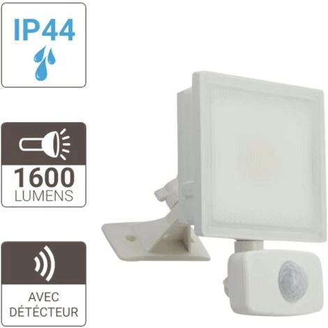 XANLITE - Projecteur LED Mural Blanc, Détecteur De Mouvement Inclus, 20 W, 1600 Lumens - PR20WMDB 2 XANLITE - Projecteur LED Mural Blanc, Détecteur De Mouvement Inclus, 20 W, 1600 Lumens - PR20WMDB – Image 2