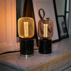 XANLITE - Ampoule Déco Cage Cylindre Doré, Culot E27, Hologramme, Blanc Chaud - RFDHE150CCAL -XANLITE Soldes 47378834 3