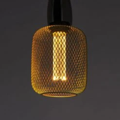 XANLITE - Ampoule Déco Cage Cylindre Doré, Culot E27, Hologramme, Blanc Chaud - RFDHE150CCAL -XANLITE Soldes 47378834 4