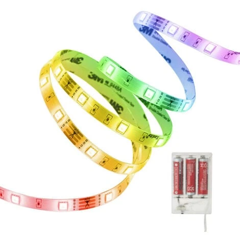 XANLITE - Ruban Lumineux LED à Piles (incluses) - 1 Mètre - RVB - LSAK1PIRVB 1 XANLITE - Ruban Lumineux LED à Piles (incluses) - 1 Mètre - RVB - LSAK1PIRVB