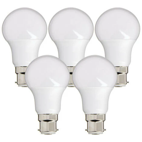 XANLITE - Lot De 5 Ampoules LED Culot B22, Conso. 9W (équivalent 60W), 806 Lumens, Blanc Neutre - PACK5EB806GCW 1 XANLITE - Lot De 5 Ampoules LED Culot B22, Conso. 9W (équivalent 60W), 806 Lumens, Blanc Neutre - PACK5EB806GCW