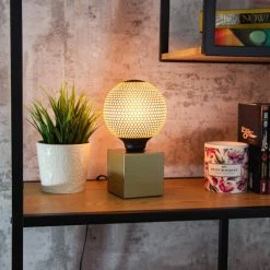 XANLITE - Lampe à Poser Cube En Métal Couleur Laiton, Compatible Culot E27, IP20, 60W Puissance Max - XDLAPCUBIKML -XANLITE Soldes 64569522 3