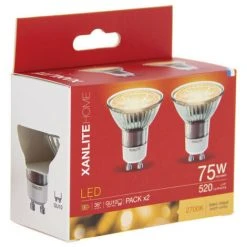 XANLITE - Lot De 2 Ampoules SMD LED, Culot GU10, 520 Lumens, équivalence 75W, 2700 Kelvins, Blanc Chaud - PACK2VG75S -XANLITE Soldes 64569525 5