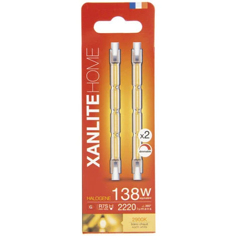 XANLITE - Lot De 2 Ampoules Halogènes Culot R7S, 118mm, 2200 Lumens, équivalence 138 W, 2900 Kelvins, Dimmable - PACK2HR7S118118W 4 XANLITE - Lot De 2 Ampoules Halogènes Culot R7S, 118mm, 2200 Lumens, équivalence 138 W, 2900 Kelvins, Dimmable - PACK2HR7S118118W – Image 4
