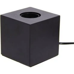 XANLITE - Lampe à Poser Cube En Métal Noir, Compatible Culot E27, IP20, 60W Puissance Max - XDLAPCUBIKB
