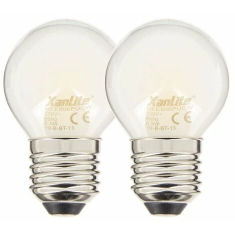 XANLITE - Lot De 2 Ampoules Filament LED P45 Opaque, Culot E27, 806 Lumens, Conso. 9W (eq. 60W), 4000K, Blanc Neutre - PACK2RFE806POCW 1 XANLITE - Lot De 2 Ampoules Filament LED P45 Opaque, Culot E27, 806 Lumens, Conso. 9W (eq. 60W), 4000K, Blanc Neutre - PACK2RFE806POCW
