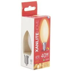 XANLITE - Ampoule Filament LED Flamme Opaque, Culot E14,470 Lumens, Conso. 4W (eq. 40W), 2700K, Blanc Chaud - RFV470FOD -XANLITE Soldes 64576693 5