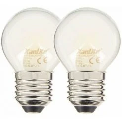 XANLITE - Lot De 2 Ampoules Filament LED P45 Opaque, Culot E27, 806 Lumens, Conso. 9W (eq. 60W), 2700K, Blanc Chaud - PACK2RFE806PO