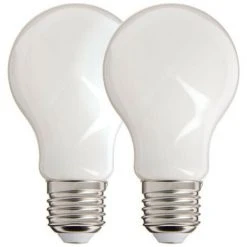 XANLITE - Lot De 2 Ampoules Filament LED A60 Opaque, Culot E27, 806 Lumens, Equivalence 60 W, 2700 Kelvins, Blanc Chaud - PACK2RFE806GO