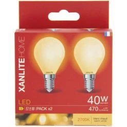 XANLITE - Lot De 2 Ampoules Filament LED P45 Opaque, Culot E14, 470 Lumens, équivalence 40W, 2700 Kelvins, Blanc Chaud - PACK2RFV470PO 9 XANLITE - Lot De 2 Ampoules Filament LED P45 Opaque, Culot E14, 470 Lumens, équivalence 40W, 2700 Kelvins, Blanc Chaud - PACK2RFV470PO -XANLITE Soldes 64576748 5