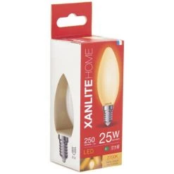 XANLITE - Ampoule Filament LED Flamme Opaque, Culot E14, 250 Lumens, Conso. 4 W (eq. 25 W), 2700K, Blanc Chaud - RFV250FO -XANLITE Soldes 67701471 5