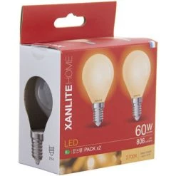 XANLITE - Lot De 2 Ampoules LED, Culot E14, 806 Lumens, Conso. 60W (eq. 60W), 2700K, Blanc Chaud - PACK2RFV806PO -XANLITE Soldes 68259819 5