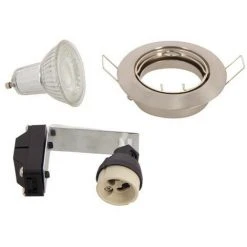 XANLITE - Lot De 5 Spots Encastrés Metal Brossé - ORIENTABLE - Ampoule LED GU10 Incluses - Cons. 5W (eq. 50W) - 345 Lumens - Blanc Chaud - PACK5SP50AS -XANLITE Soldes 6922114 4